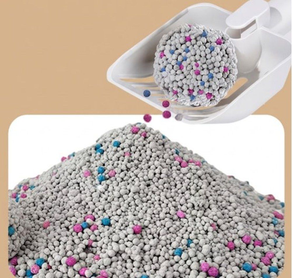 Premium bentonite cat litter - high-grade sodium bentonite clumping clay with colored granules, China OEM